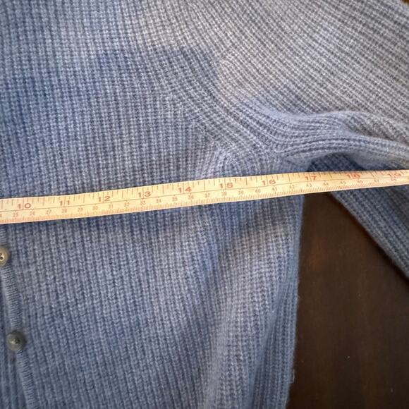 J.Crew 100% Cashmere Cardigan Size XS Slate Blue Ribbed Knit - Picture 4 of 4